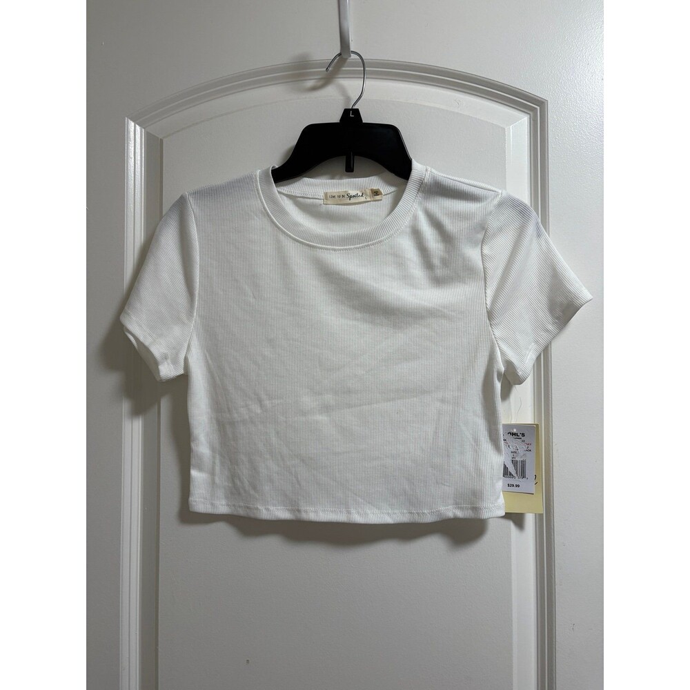 Live to be Spoiled crop t-shirt size L NWT